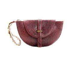 thela evening clutch burgundy snake